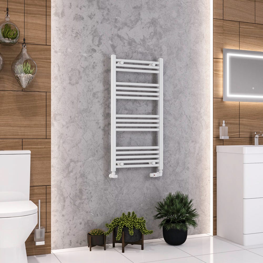 Eastbrook Wendover Gloss White Straight Towel Radiator 1000 x 500mm