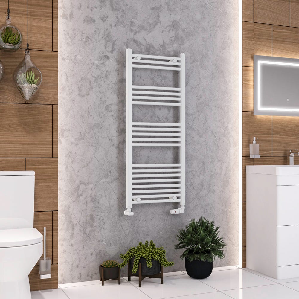 Eastbrook Wendover Gloss White Straight Towel Radiator 1200 x 500mm