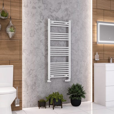 Eastbrook Wendover Gloss White Straight Towel Radiator 1200 x 500mm