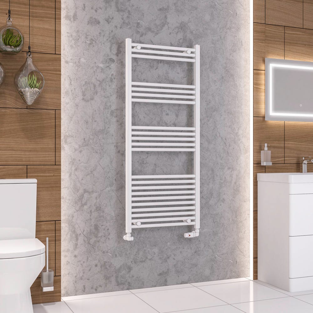 Eastbrook Wendover Gloss White Straight Towel Radiator 1400 x 600mm