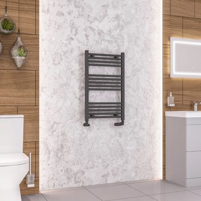 Eastbrook Wendover Matt Anthracite Straight Towel Radiator 800 x 500mm