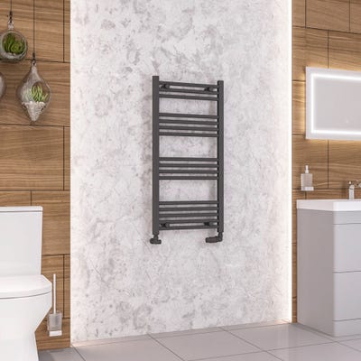 Eastbrook Wendover Matt Anthracite Straight Towel Radiator 1000 x 500mm