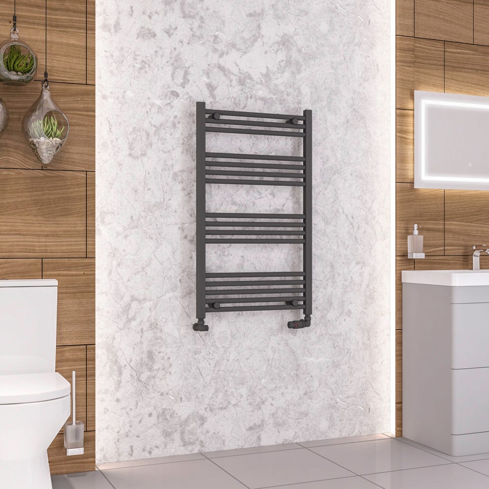 Eastbrook Wendover Matt Anthracite Straight Towel Radiator 1000 x 600mm