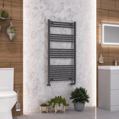 Eastbrook Wendover Matt Anthracite Straight Towel Radiator 1200 x 600mm