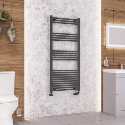 Eastbrook Wendover Matt Anthracite Straight Towel Radiator 1400 x 600mm