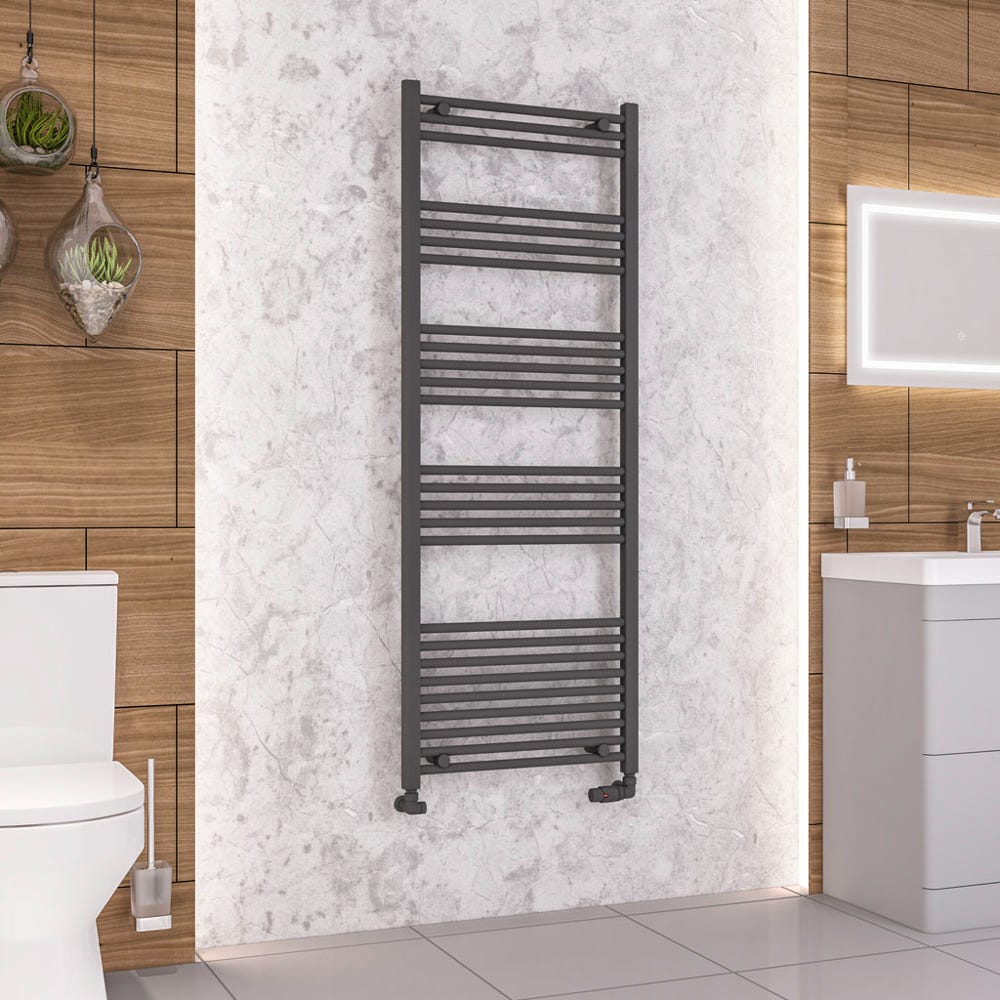 Eastbrook Wendover Matt Anthracite Straight Towel Radiator 1600 x 600mm