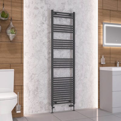 Eastbrook Wendover Matt Anthracite Straight Towel Radiator 1800 x 500mm