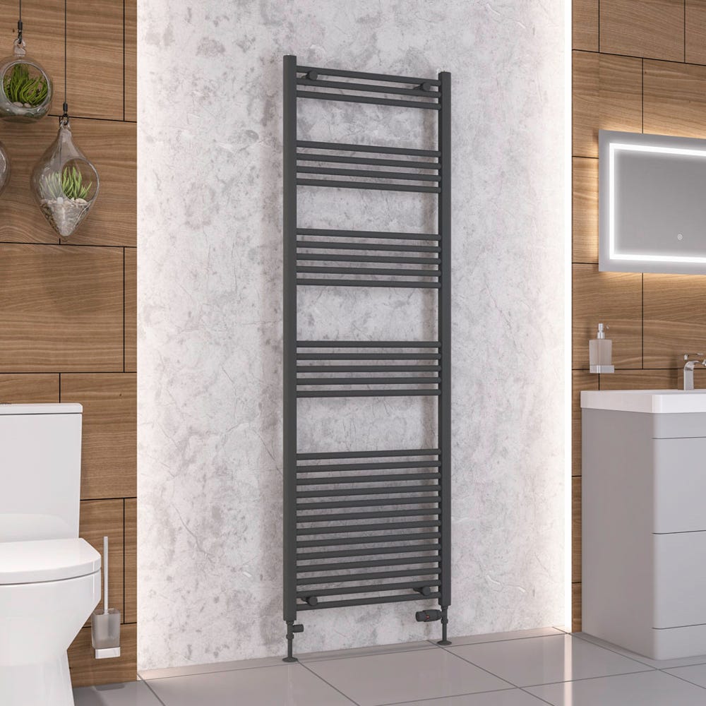 Eastbrook Wendover Matt Anthracite Straight Towel Radiator 1800 x 600mm