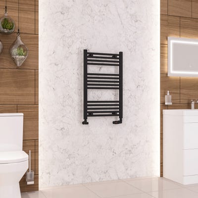 Eastbrook Wendover Matt Black Straight Towel Radiator 800 x 500mm