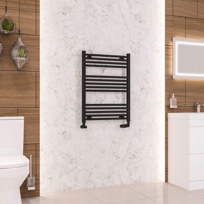 Eastbrook Wendover Matt Black Straight Towel Radiator 800 x 600mm