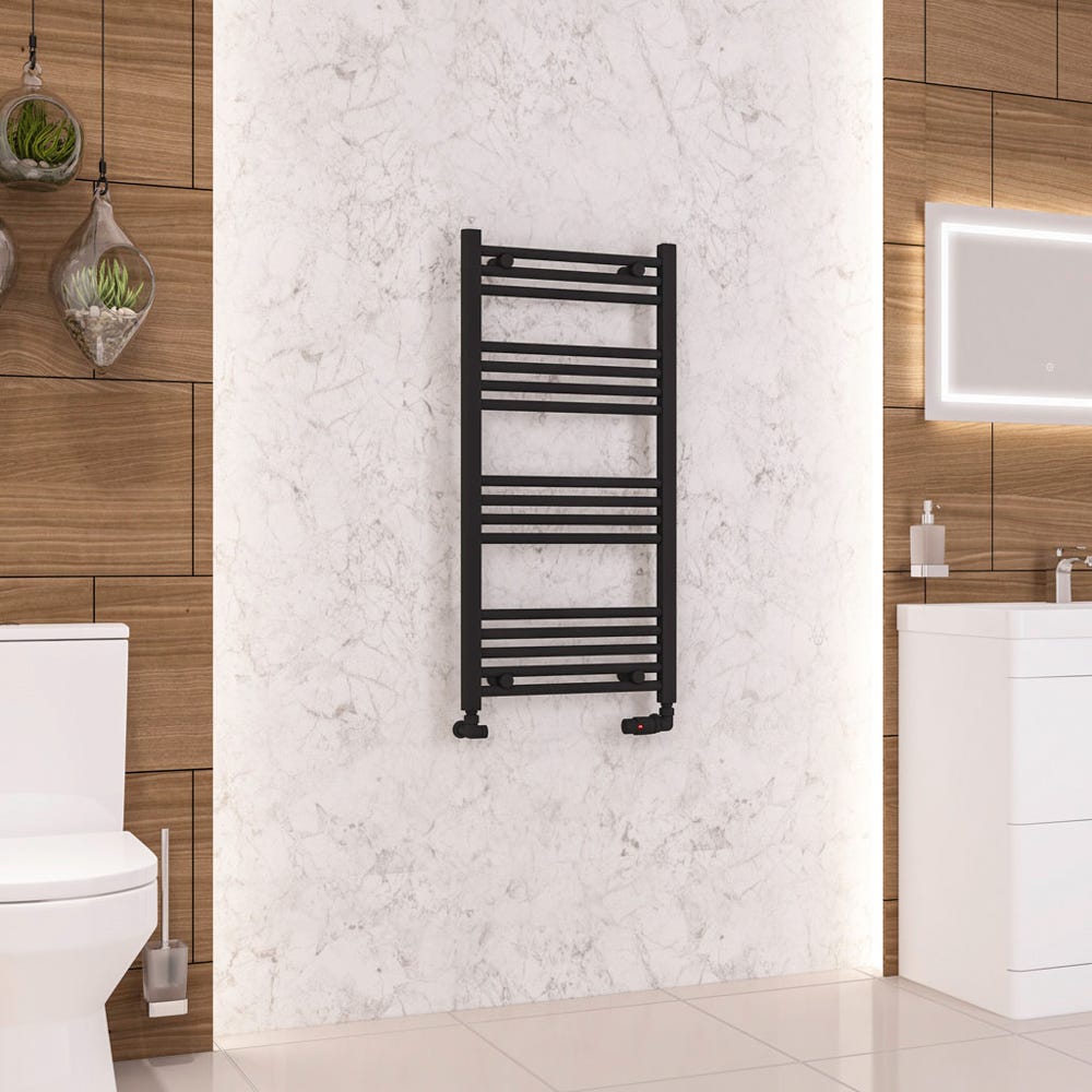 Eastbrook Wendover Matt Black Straight Towel Radiator 1000 x 500mm