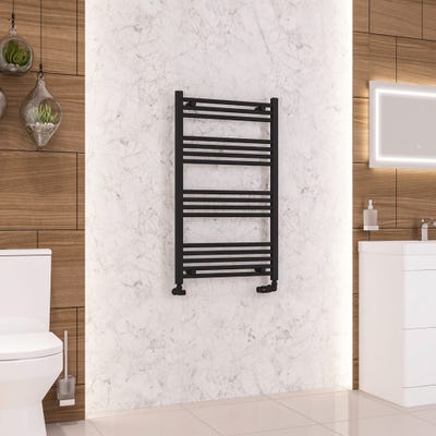 Eastbrook Wendover Matt Black Straight Towel Radiator 1000 x 600mm