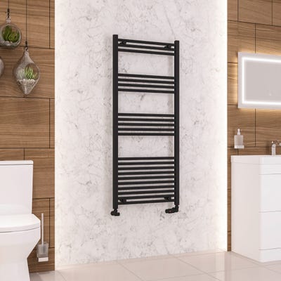 Eastbrook Wendover Matt Black Straight Towel Radiator 1400 x 600mm