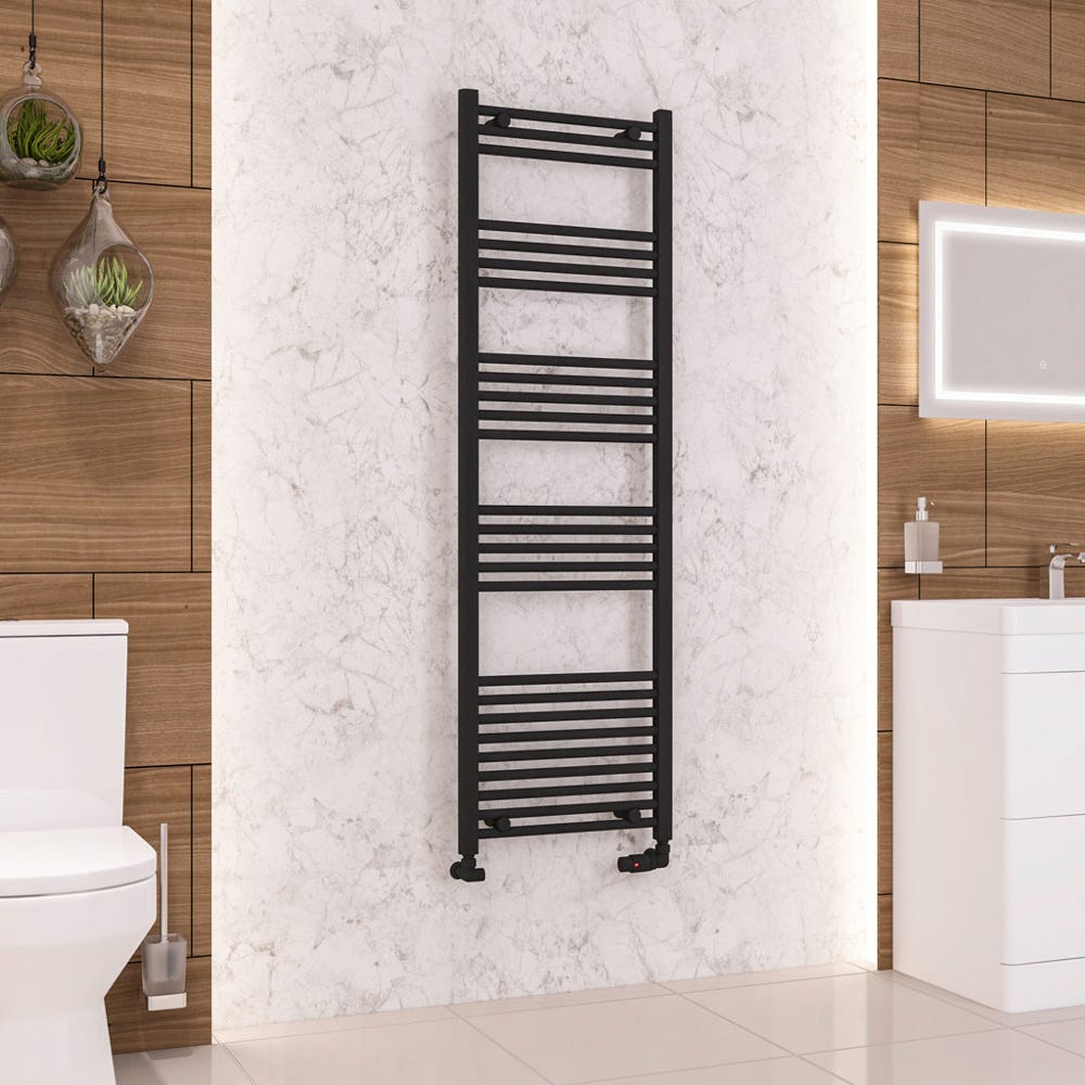 Eastbrook Wendover Matt Black Straight Towel Radiator 1600 x 500mm