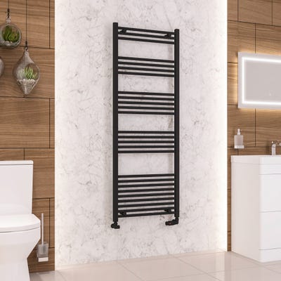 Eastbrook Wendover Matt Black Straight Towel Radiator 1600 x 600mm