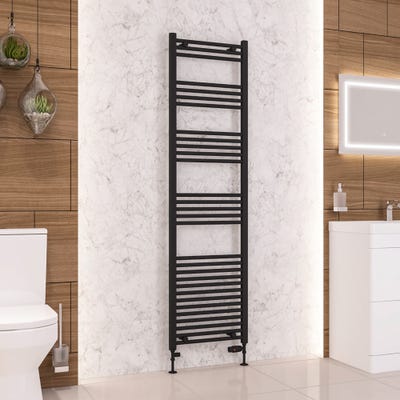 Eastbrook Wendover Matt Black Straight Towel Radiator 1800 x 500mm