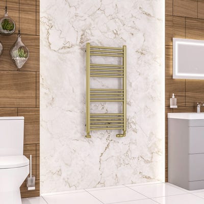 Eastbrook Wendover Brushed Brass Straight Towel Radiator 1000 x 500mm