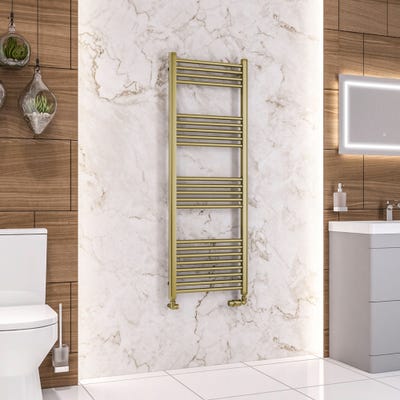 Eastbrook Wendover Brushed Brass Straight Towel Radiator 1400 x 500mm