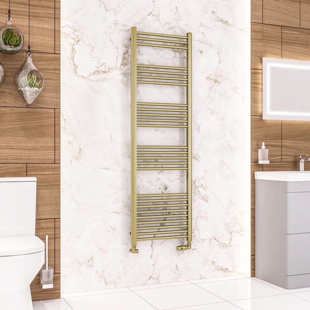 Eastbrook Wendover Brushed Brass Straight Towel Radiator 1600 x 500mm