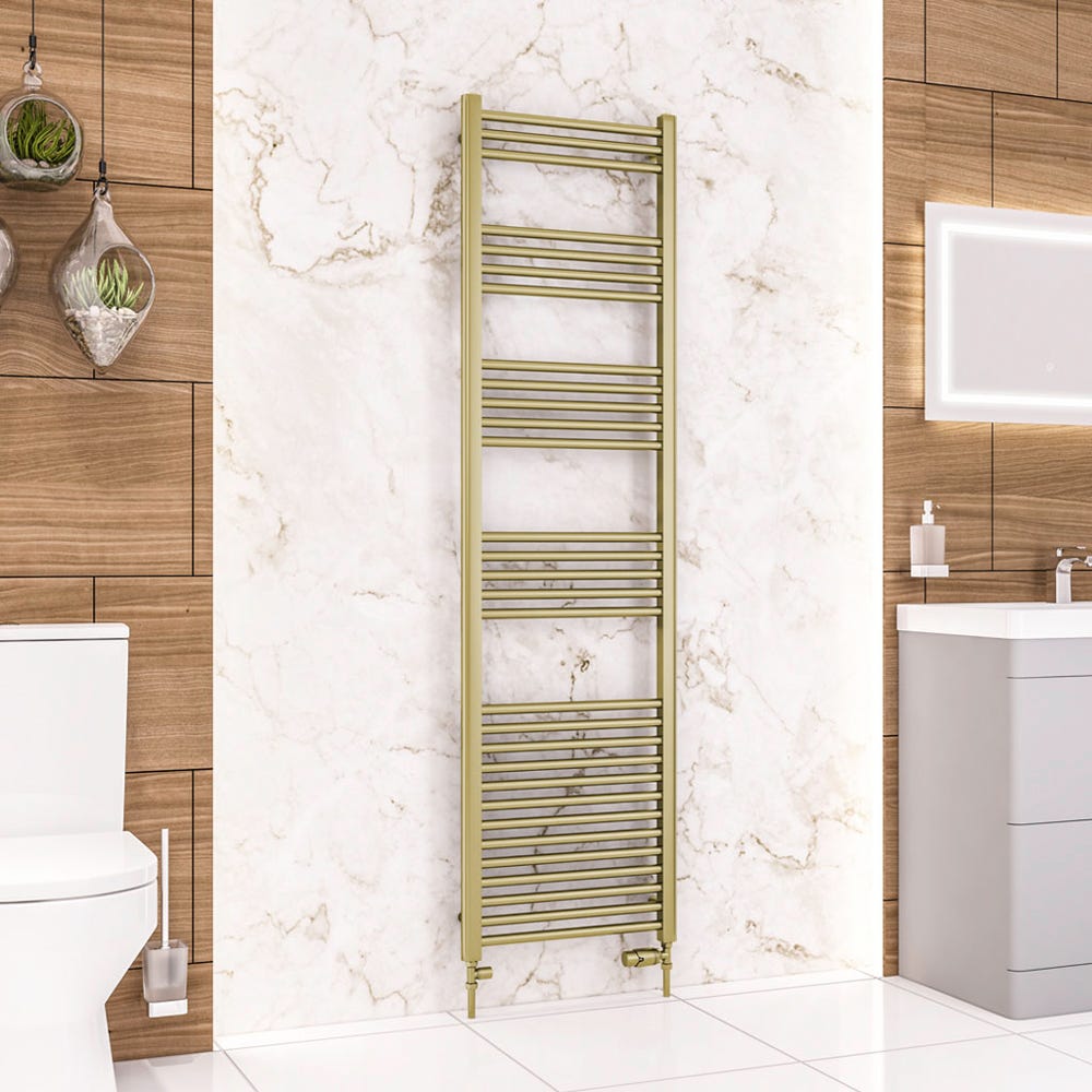 Eastbrook Wendover Brushed Brass Straight Towel Radiator 1800 x 500mm