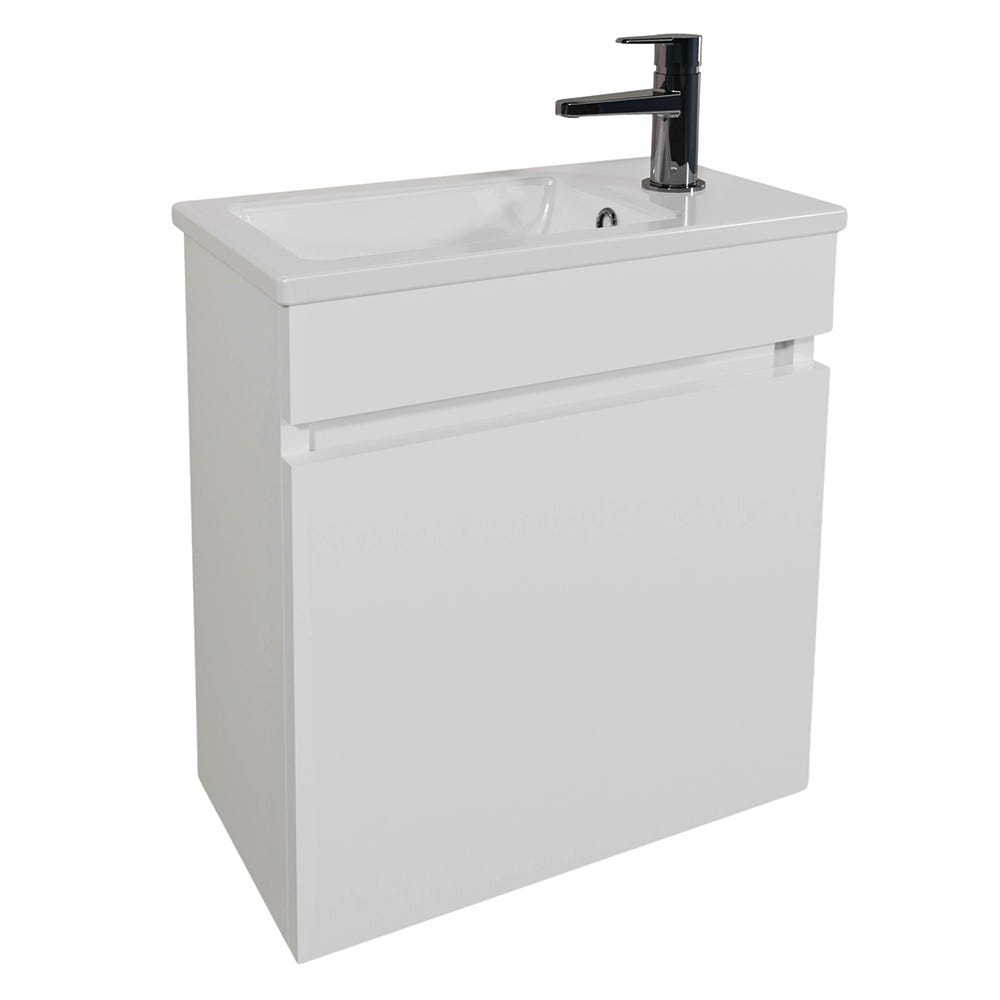 Wenig 420mm Mini Wall Hung Vanity Unit & Basin Gloss White
