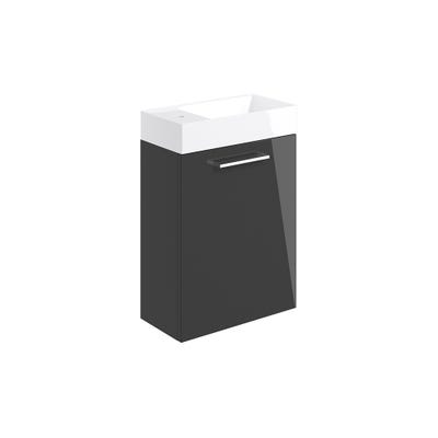 Volte 410mm 1 Door Wall Hung Vanity Unit & Basin Anthracite Gloss