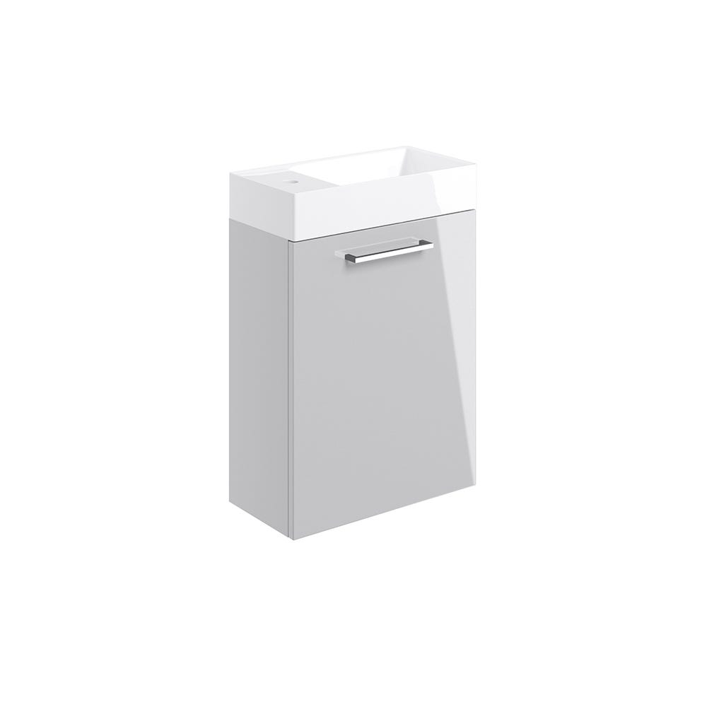 Volte 410mm 1 Door Wall Hung Vanity Unit & Basin Grey Gloss