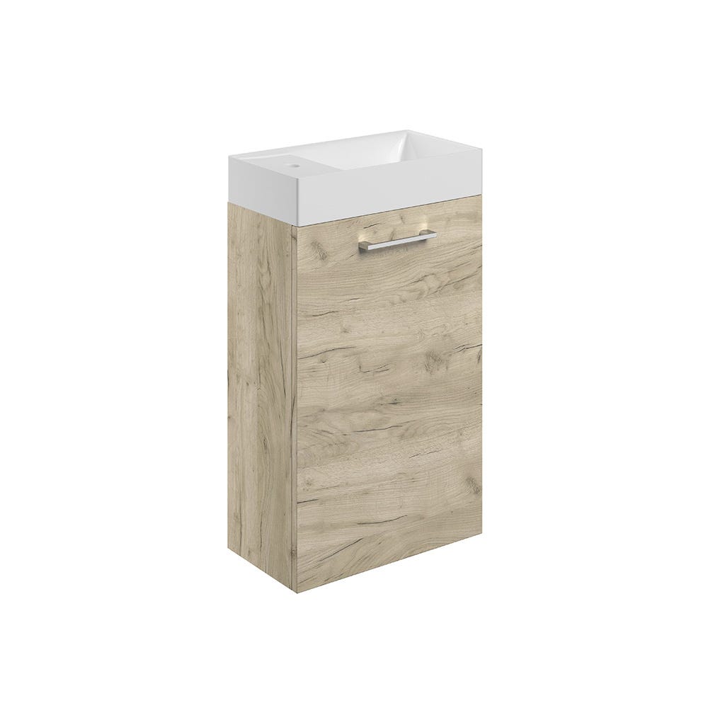 Volte 410mm 1 Door Wall Hung Vanity Unit & Basin Oak