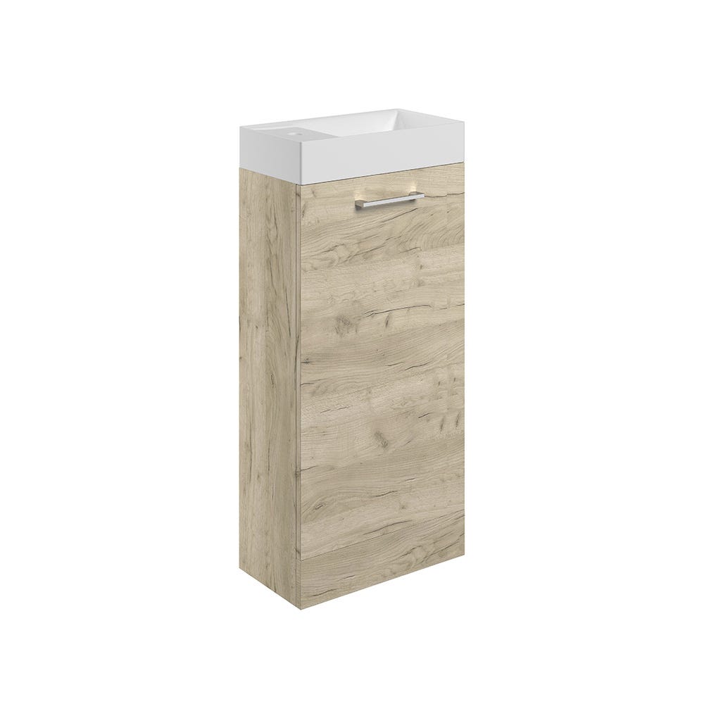 Volte 410mm 1 Door Floor Standing Vanity Unit & Basin Oak