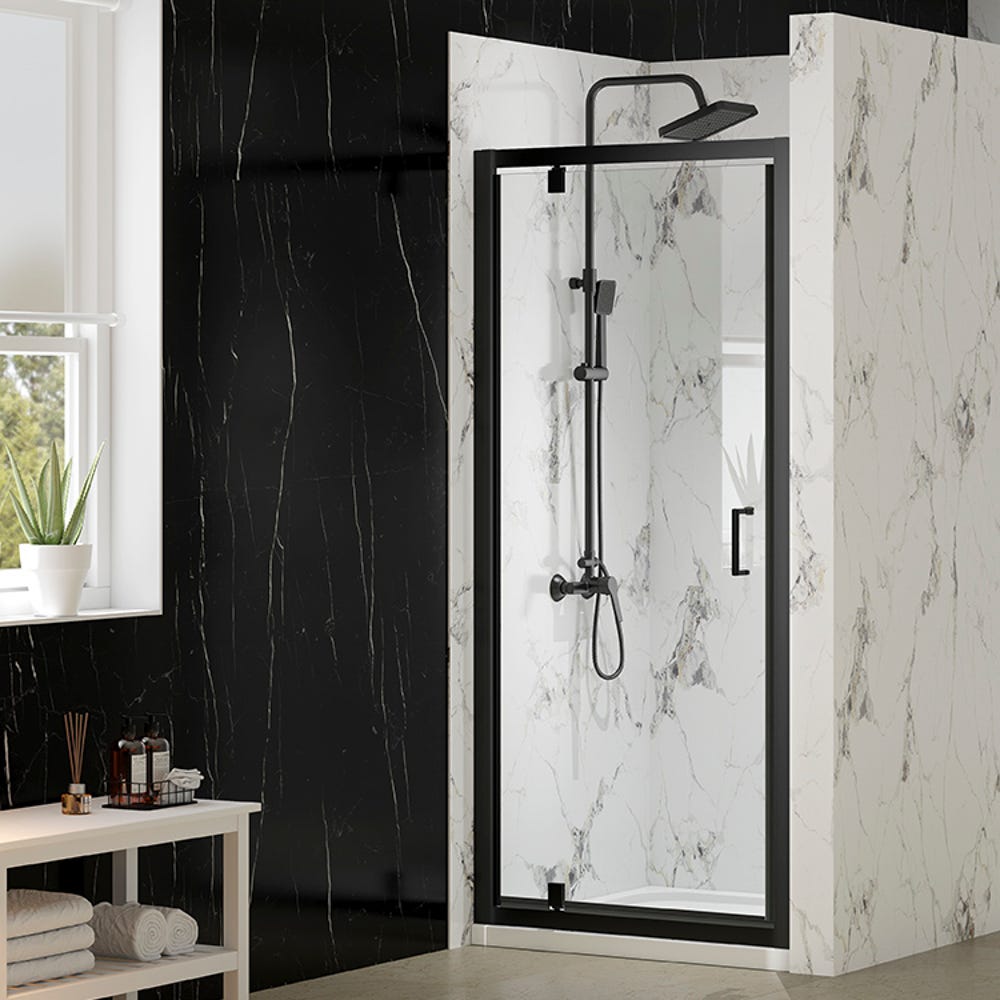 Merlyn Mbox 760mm Pivot Shower Door Matt Black