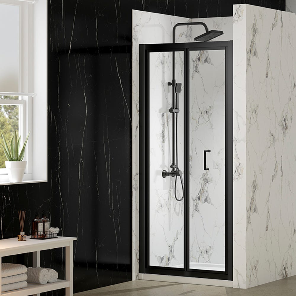 Merlyn Mbox 760mm Bi-Fold Shower Door Matt Black