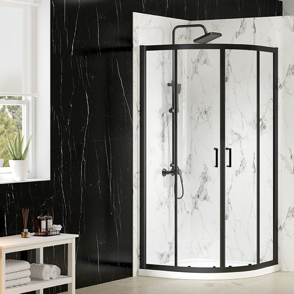 Merlyn Mbox 800mm x 800mm 2 Door Shower Quadrant Matt Black