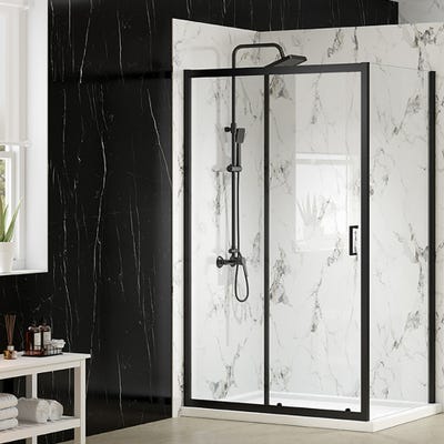 Merlyn Mbox 760mm Side Shower Panel Matt Black