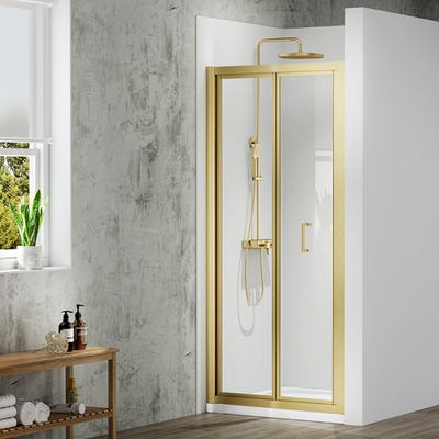 Merlyn Mbox 1000mm Bi-Fold Shower Door Brushed Brass