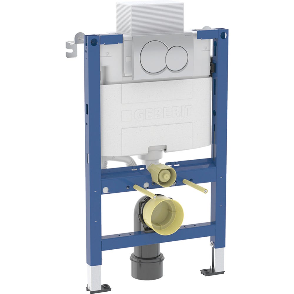 Geberit Duofix 0.82m Wall Hung WC Frame with Alpha Cistern & Round Flush Plate