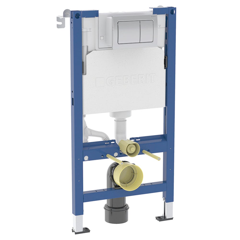 Geberit Duofix 0.98m Wall Hung WC Frame with Alpha Cistern & Square Flush Plate