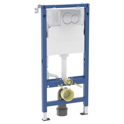 Geberit Duofix 1.12m Wall Hung WC Frame with Alpha Cistern & Round Flush Plate