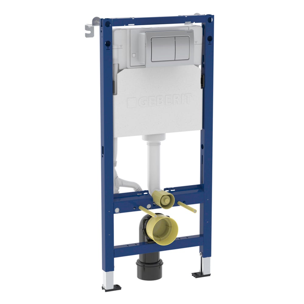 Geberit Duofix 1.12m Wall Hung WC Frame with Alpha Cistern & Square Flush Plate