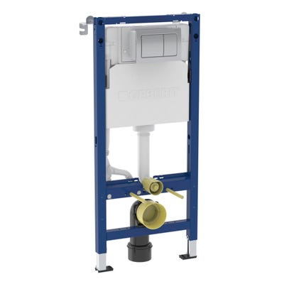 Geberit Duofix 1.12m Wall Hung WC Frame with Alpha Cistern & Square Flush Plate