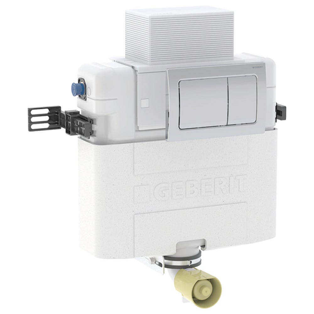 Geberit Alpha 0.82m Concealed Cistern with Alpha01 Square Flush Plate Chrome