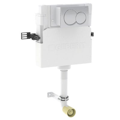 Geberit Alpha 1.09m Concealed Cistern with Alpha01 Round Flush Plate Chrome