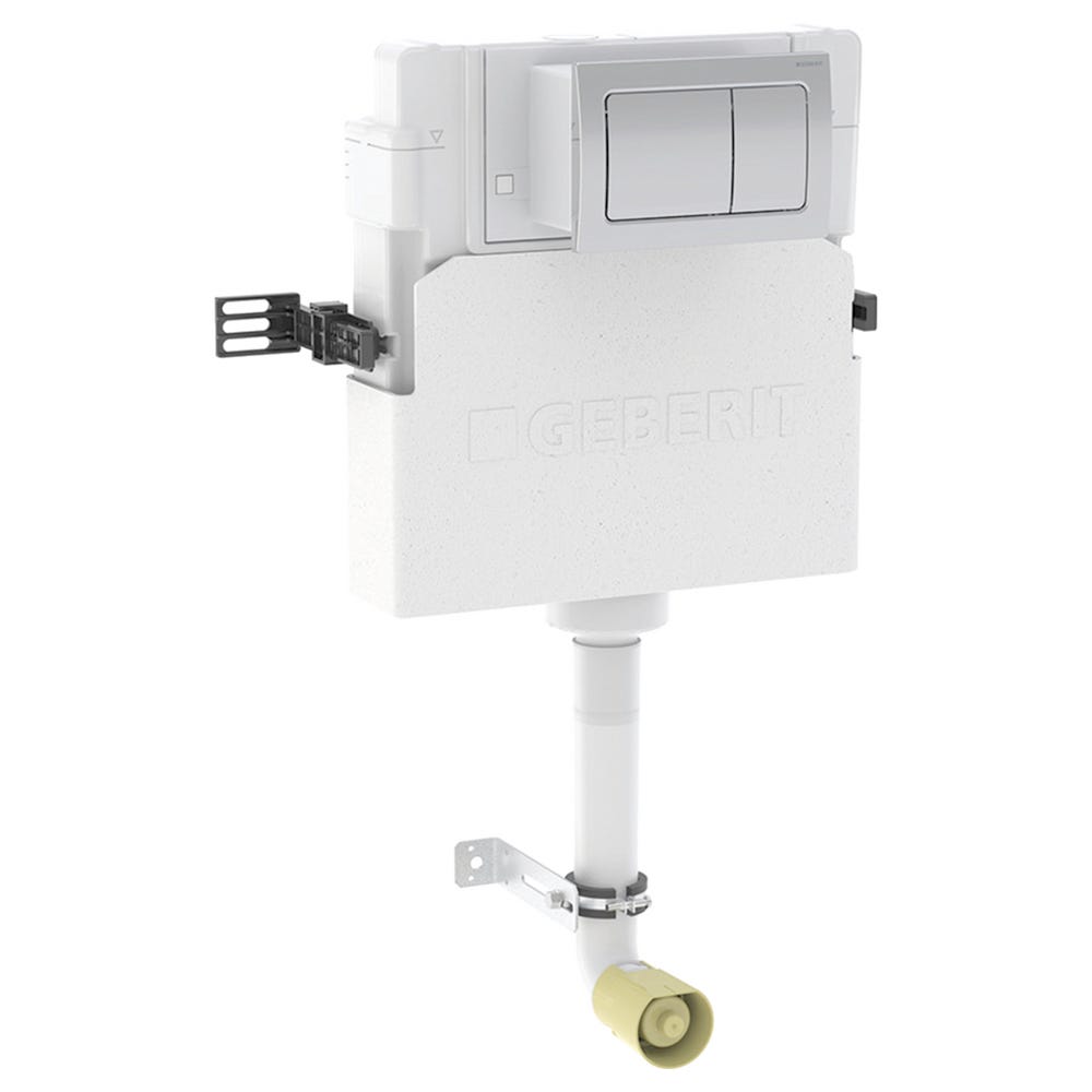 Geberit Alpha 1.09m Concealed Cistern with Alpha01 Square Flush Plate Chrome