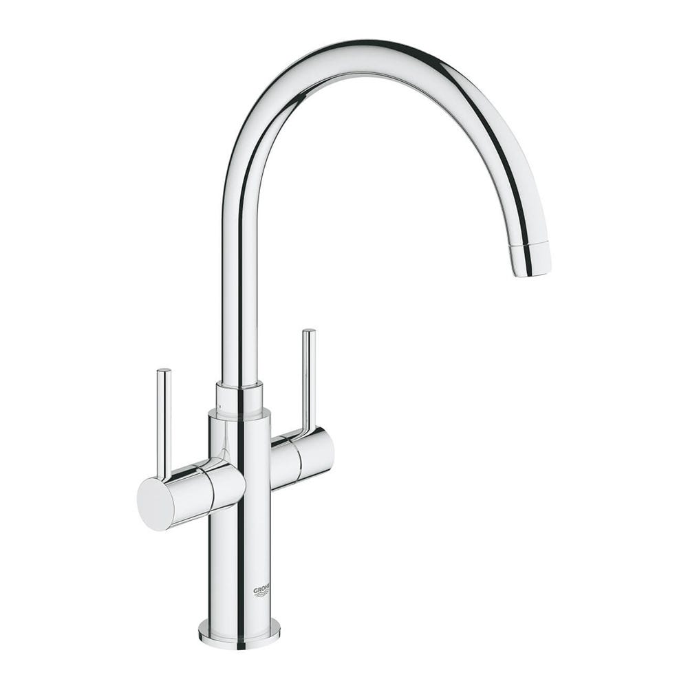 Grohe Ambi Cosmopolitan Twin Lever Kitchen Mixer Tap Chrome