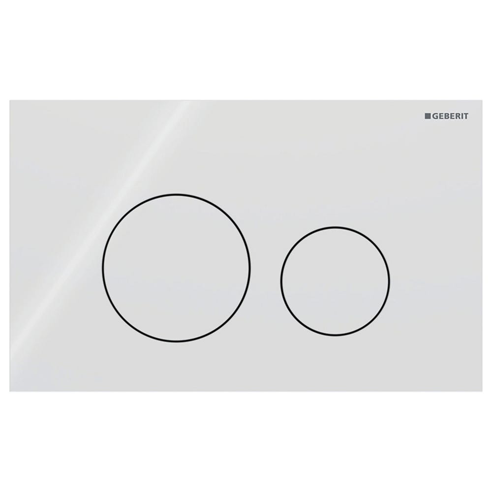 Geberit 115.628.SI.1 Sigma40 Round Dual Flush Plate White Glass