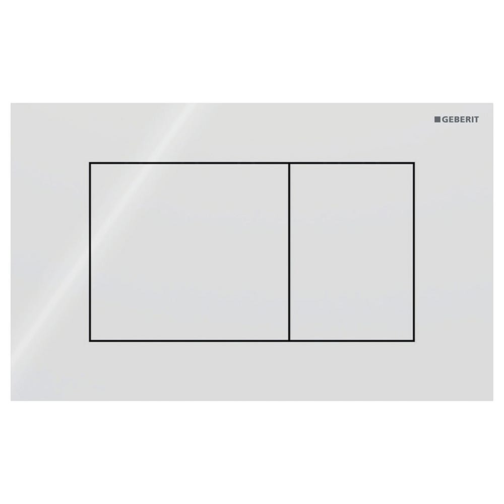 Geberit 115.629.SI.1 Sigma40 Square Dual Flush Plate White Glass