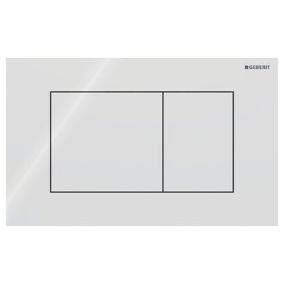 Geberit 115.629.SI.1 Sigma40 Square Dual Flush Plate White Glass