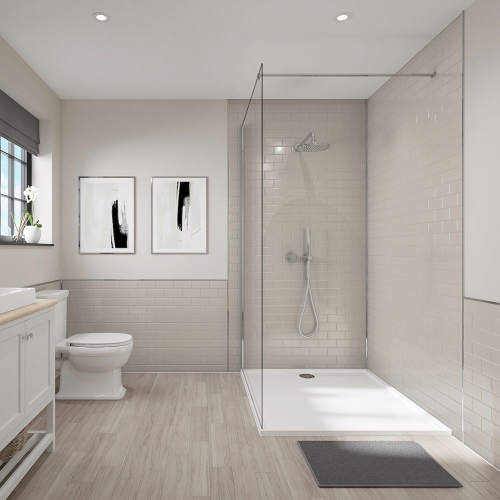 Wetwall Tile Effect Bathroom Wall Panel Mocha