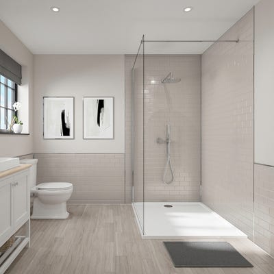 Wetwall Tile Effect Bathroom Wall Panel Mocha