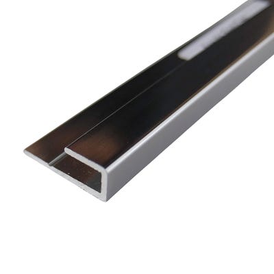 Wetwall Bathroom Wall Panel Trim End Cap Polished Silver 2450 x 4mm