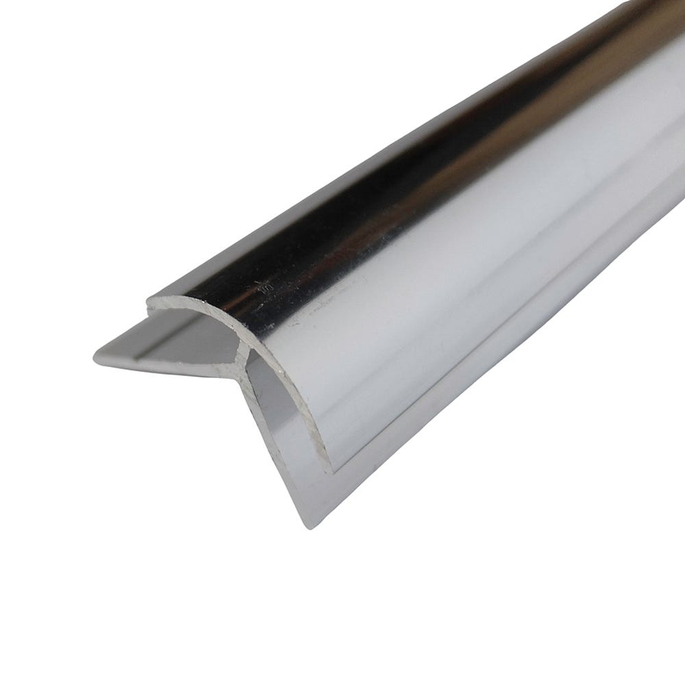 Wetwall Bathroom Wall Panel Trim External Corner Polished Silver 2450 x 4mm